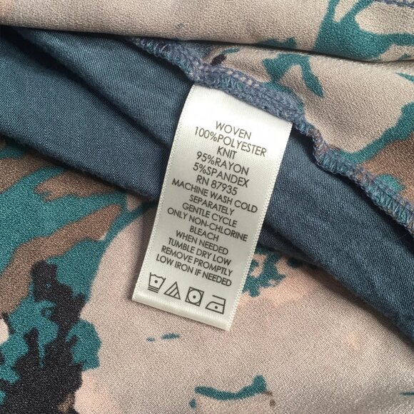 LOGO Lori Goldstein Cardigan Vest Womens XL Blue Abstract Open Front Waterfall - Picture 6 of 14